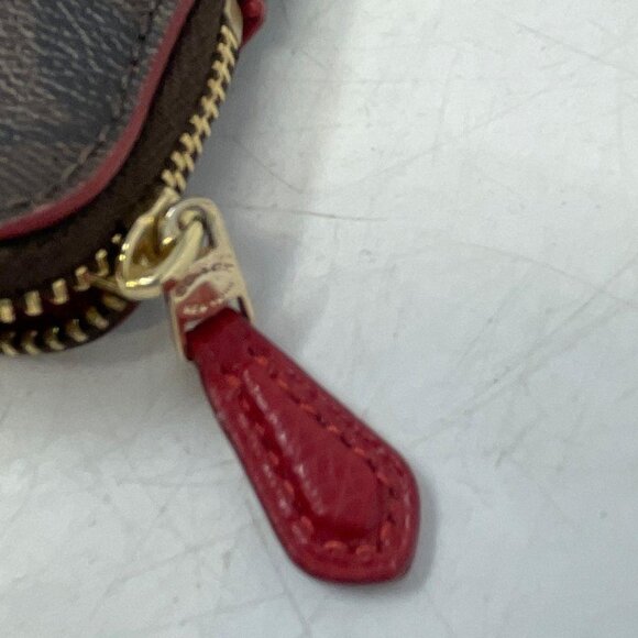 EUC Coach Signature Red Stripe Wristlet - Picture 6 of 9